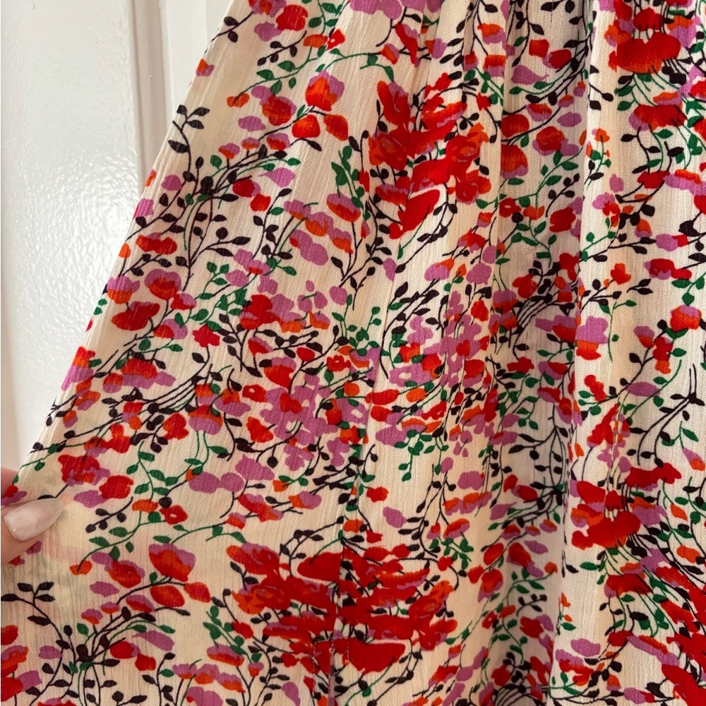 Lulus Off the Shoulder Floral Midi Dress Smocked Bodice - Size M - NWT - Picture 6 of 8
